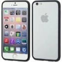 BUMPNOIRPLEINIP647 - Contour Bumper en gel noir glossy iPhone 6 boutons aspect métal
