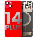 CACHE-IP14PLUSROUGE - Vitre arrière (dos) iPhone 14 Plus coloris rouge en verre avec MagSafe