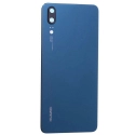 CACHE-P20BLEU - Dos cache arrière Huawei P20 en verre bleu 