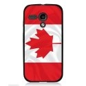 CPRN1MOTOGDRAPCANADA - Coque noire pour Motorola Moto G motif drapeau Canada