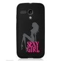 CPRN1MOTOGSEXYGIRL - Coque noire pour Motorola Moto G impression Femme assise Sexy Girl