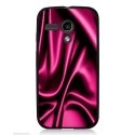 CPRN1MOTOGSOIEROSE - Coque noire pour Motorola Moto G Impression motif soie rose drapée