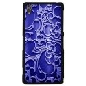 CPRN1Z3PLUSARABESQUEBLEU - Coque rigide noire pour Sony Xperia Z3-Plus avec impression Motif arabesque bleu