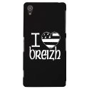 CPRN1Z3PLUSDRAPBREIZH - Coque rigide noire pour Sony Xperia Z3-Plus avec impression Motif drapeau breton I Love Breizh