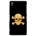 CPRN1Z3PLUSSKULLOR - Coque rigide noire pour Sony Xperia Z3-Plus avec impression Motif tête de mort aspect or