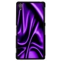 CPRN1Z3PLUSSOIEMAUVE - Coque rigide noire pour Sony Xperia Z3-Plus avec impression Motif soie drapée mauve