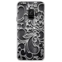 CRYSGALAXYS9ARABESQUENOIR - Coque rigide transparente pour Samsung Galaxy S9 avec impression Motifs arabesque noir