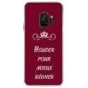 CRYSGALAXYS9BOUDERBORDEAU - Coque rigide transparente pour Samsung Galaxy S9 avec impression Motifs Bouder pour mieux Régner bo