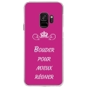 CRYSGALAXYS9BOUDERFUSHIA - Coque rigide transparente pour Samsung Galaxy S9 avec impression Motifs Bouder pour mieux Régner fu