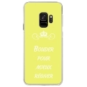 CRYSGALAXYS9BOUDERJAUNE - Coque rigide transparente pour Samsung Galaxy S9 avec impression Motifs Bouder pour mieux Régner ja