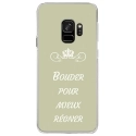 CRYSGALAXYS9BOUDERVERT - Coque rigide transparente pour Samsung Galaxy S9 avec impression Motifs Bouder pour mieux Régner ve