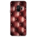 CRYSGALAXYS9CAPITON - Coque rigide transparente pour Samsung Galaxy S9 avec impression Motifs effet capitonné bordeau