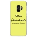 CRYSGALAXYS9CHIANTEJAUNE - Coque rigide transparente pour Samsung Galaxy S9 avec impression Motifs Avant, j'étais chiante jaun