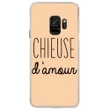 CRYSGALAXYS9CHIEUSEBEIGE - Coque rigide transparente pour Samsung Galaxy S9 avec impression Motifs Chieuse d'Amour beige