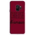 CRYSGALAXYS9CHIEUSEBORDEAU - Coque rigide transparente pour Samsung Galaxy S9 avec impression Motifs Chieuse d'Amour bordeau