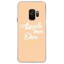 CRYSGALAXYS9DIEUBEIGE - Coque rigide transparente pour Samsung Galaxy S9 avec impression Motifs Appelle moi Dieu beige