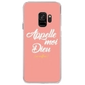 CRYSGALAXYS9DIEUROSE - Coque rigide transparente pour Samsung Galaxy S9 avec impression Motifs Appelle moi Dieu rose