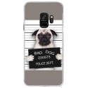 CRYSGALAXYS9DOGPRISONTRISTE - Coque rigide transparente pour Samsung Galaxy S9 avec impression Motifs bulldog prisonnier