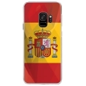 CRYSGALAXYS9DRAPESPAGNE - Coque rigide transparente pour Samsung Galaxy S9 avec impression Motifs drapeau de l'Espagne