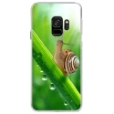 CRYSGALAXYS9ESCARGOT - Coque rigide transparente pour Samsung Galaxy S9 avec impression Motifs escargot sur une tige