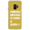 CRYSGALAXYS9FUMEUSEOR - Coque rigide transparente pour Samsung Galaxy S9 avec impression Motifs fumeuse et alors or