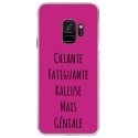 CRYSGALAXYS9GENIALEFUSHIA - Coque rigide transparente pour Samsung Galaxy S9 avec impression Motifs Chiante mais Géniale fushia