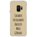 CRYSGALAXYS9GENIALETAUPE - Coque rigide transparente pour Samsung Galaxy S9 avec impression Motifs Chiante mais Géniale taupe