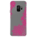 CRYSGALAXYS9LACEFUSHIA - Coque rigide transparente pour Samsung Galaxy S9 avec impression Motifs Lace fushia