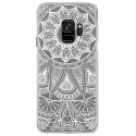 CRYSGALAXYS9MANDALABLANC - Coque rigide transparente pour Samsung Galaxy S9 avec impression Motifs Mandala blanc