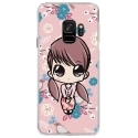 CRYSGALAXYS9PETITEFILLE - Coque rigide transparente pour Samsung Galaxy S9 avec impression Motifs petite fille manga