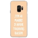 CRYSGALAXYS9RAISONBEIGE - Coque rigide transparente pour Samsung Galaxy S9 avec impression Motifs marre d'avoir raison beige