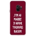 CRYSGALAXYS9RAISONBORDEAU - Coque rigide transparente pour Samsung Galaxy S9 avec impression Motifs marre d'avoir raison bordeau