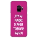 CRYSGALAXYS9RAISONFUSHIA - Coque rigide transparente pour Samsung Galaxy S9 avec impression Motifs marre d'avoir raison fushia