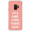 CRYSGALAXYS9RAISONROSE - Coque rigide transparente pour Samsung Galaxy S9 avec impression Motifs marre d'avoir raison rose