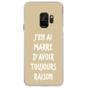 CRYSGALAXYS9RAISONTAUPE - Coque rigide transparente pour Samsung Galaxy S9 avec impression Motifs marre d'avoir raison taupe