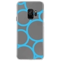 CRYSGALAXYS9RONDSBLEUS - Coque rigide transparente pour Samsung Galaxy S9 avec impression Motifs ronds bleus