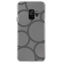 CRYSGALAXYS9RONDSGRIS - Coque rigide transparente pour Samsung Galaxy S9 avec impression Motifs ronds gris