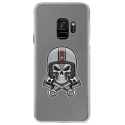 CRYSGALAXYS9SKULLCASQUE - Coque rigide transparente pour Samsung Galaxy S9 avec impression Motifs tête de mort avec un casque