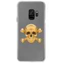 CRYSGALAXYS9SKULLOR - Coque rigide transparente pour Samsung Galaxy S9 avec impression Motifs tête de mort aspect or