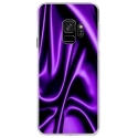 CRYSGALAXYS9SOIEMAUVE - Coque rigide transparente pour Samsung Galaxy S9 avec impression Motifs soie drapée mauve