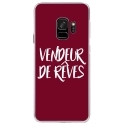 CRYSGALAXYS9VENDREVEBORDEAU - Coque rigide transparente pour Samsung Galaxy S9 avec impression Motifs vendeur de rêves bordeau