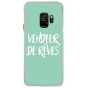 CRYSGALAXYS9VENDREVETURQUOIS - Coque rigide transparente pour Samsung Galaxy S9 avec impression Motifs vendeur de rêves turquoise