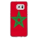 CRYSGALS7EDGEDRAPMAROC - Coque rigide transparente pour Samsung Galaxy S7-Edge avec impression Motifs drapeau du Maroc