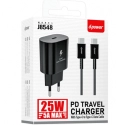 DPOW-J8548USBCNOIR - Chargeur Phone 15 / iPad USB-C de D-Power Charge rapide PD 25W J8548 Noir
