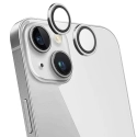 FORCELENS-IP15SILVER - Vitre protection appareil photo iPhone 14/14+/15/15+ en verre trempé contour gris silver