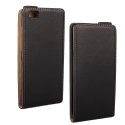 LUXYP8LITENOIR - Etui Slim Luxy cuir noir pour Huawei Ascend P8-Lite rabat vertical magnétique