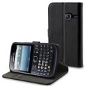 MUSLI0313-CHAT357 - Etui Slim Folio noir avec rabat Samsung Chat 357