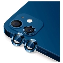 RINGLENS-IP12BLEU - Vitre protection appareil photo iPhone 12 / 12 Mini verre avec anneau aluminium noir