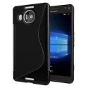SLINE-LUMIA950XL - Coque souple Lumia 950-XL en gel noir cotés texturés anti-glisse