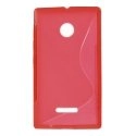 SLINEROUGELUMIA435 - Housse Coque souple Gel type S-Line rouge Nokia Lumia 435